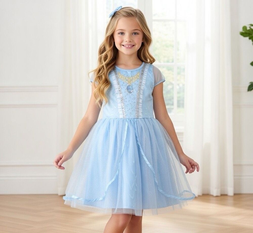 Disney Cinderella Cameo Costume Halloween Dress Up Cosplay Size 10/12 Pre-Owned